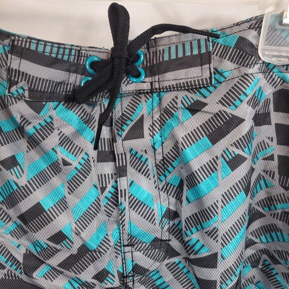 Nike Mens Blue Grey Geometric Print Logo NWT Sz XXL Swim Shorts - Picture 2 of 12